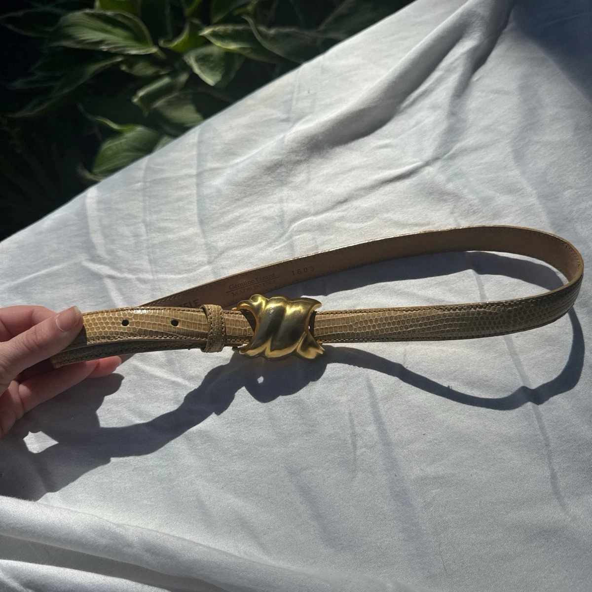 Carlisle‎ Beige Leather Belt Sz. L Carlisle Belt – Peruvian Connection main image 3