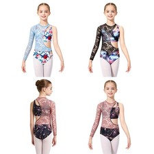 Kids Girls Costume Bodysuit Dance Leotards Jumpsuit Ballet Children Dancewear