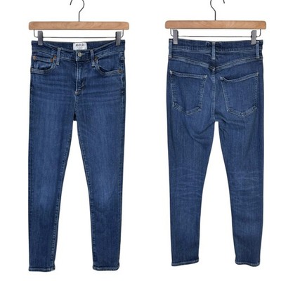 AGOLDE 26 High Rise Skinny Leg Dark Wash Crop Jeans