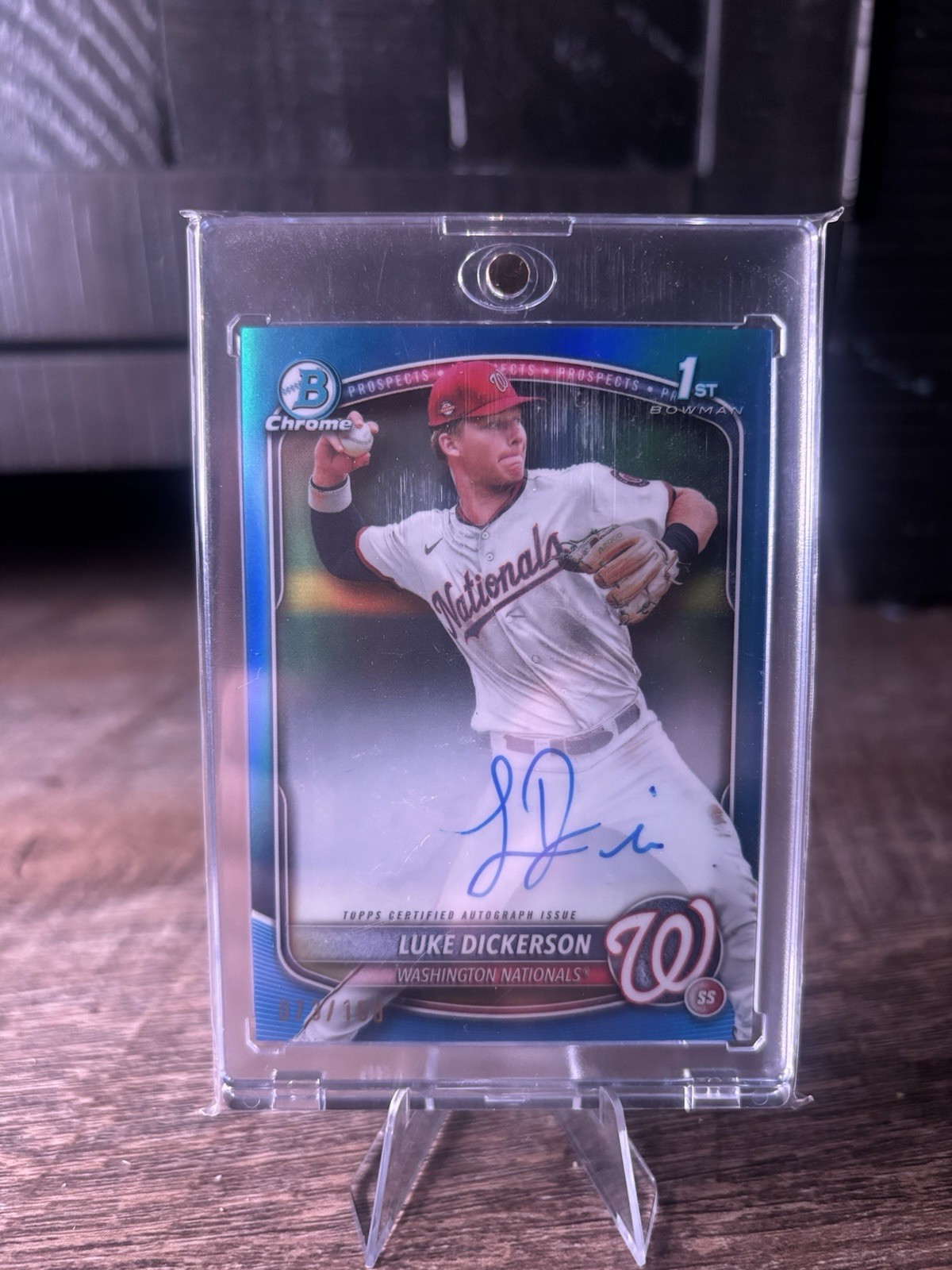 2025 Bowman Chrome Prospect Autographs Luke Dickerson TRUE BLUE /150 1st Bowman