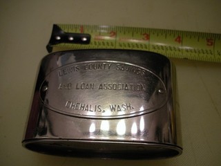 VINTAGE LEWIS COUNTY SAVINGS AND LOAN ASSN. CHAHLIS WASH METAL BANK