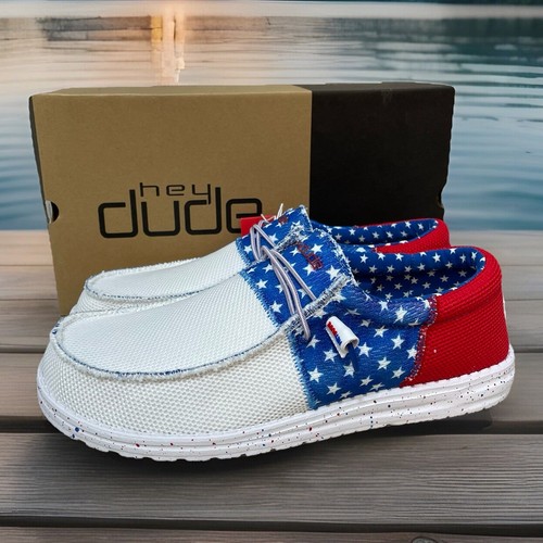 Hey Dude Wally Sox Tri American Pride Stars/Streifen patriotisch Herren 11 rot weiß - Bild 1 von 9
