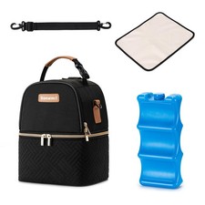 Breastmilk Cooler Bag with Ice Pack  Mat Fit 6 Bottles Up to 9 Ounce, Breast...