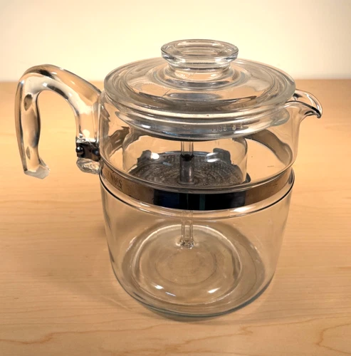 Vintage Pyrex  Flameware Glass Coffee Pot Percolator 9 Cup 7759 B Complete