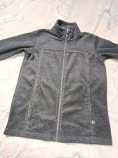 COLUMBIA Gray Fleece Jacket Long Sleeve Size Youth Large 14/16 Zipper Pocket