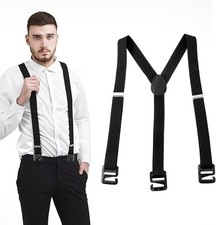 1 Pcs Mens Suspenders Big and Tall Suspenders for Men, Black Suspenders for Men