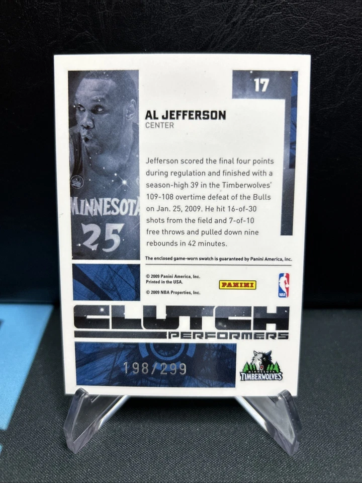 AL JEFFERSON 2009-10 Donruss Elite #17 Clutch Performers Jersey /299 - Image 2 of 2