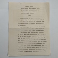 Hallelujah Trail Movie Press Release Scene Synopsis UA Official 1965 2 Pages