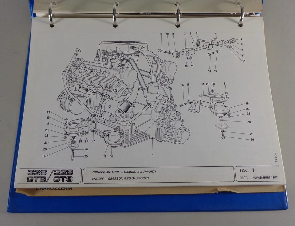 Teilekatalog / Spare Parts List Ferrari 328 GTB + GTS Stand 11/1985 - Imagem 3 de 4