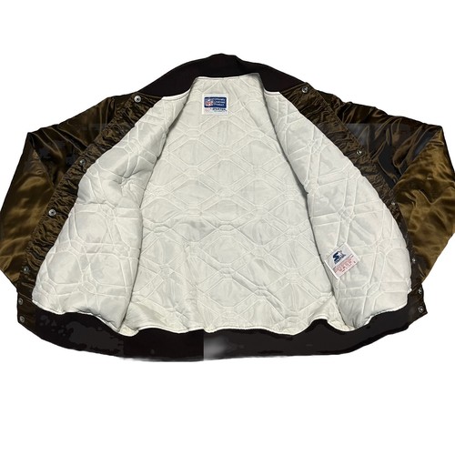 VTG NFL Cleveland Browns Starter Jacket Satin Bomber Chalk Line 80s 90s USA L - Picture 10 of 15