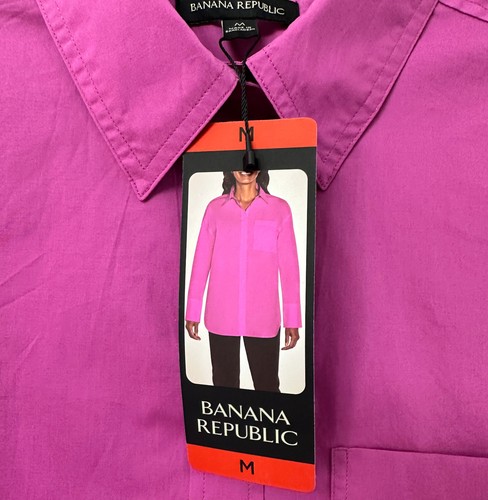 Banana Republic Ladies' Button Front Shirt, Size-M, Pink - Picture 2 of 4