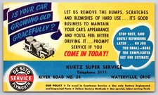 Waterville OH Twin Cars Now Look Good & Bad Poem~Kurtz Fixes Rust & Dents~1950s