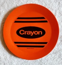 Vintage 1980 Melamine Orange Crayon 8 Inch Plate, National Home Products Inc