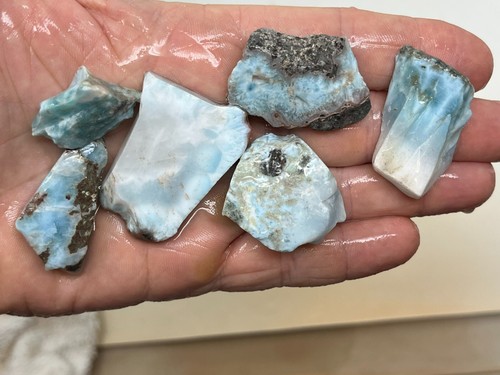 Larimar rough slabs Lapidary Carving Cabbing Chakra Reiki - Picture 4 of 8