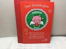 HALLMARK GRANDDAUGHTER 1ST CHRISTMAS CARD New w/envelope "We are so glad you..."