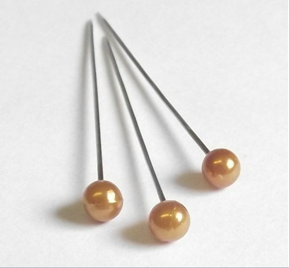 300pcs Gold Quilting Ball Pins 300pcs Round Head Sewing Pins - Gold Pearl Head Pins For Dressmaking & Crafts Washer Door Prop - Foto 3