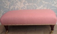 A Quality Long Footstool In Laura Ashley Dalton Cyclamen Fabric A Quality Long Footstool In Laura Ashley Dalton Cyclamen Fabric