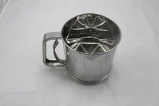 Mechanical Flour Sugar Icing Mesh Sifter Shaker Baking Kitchen Stainless 5" x 5"