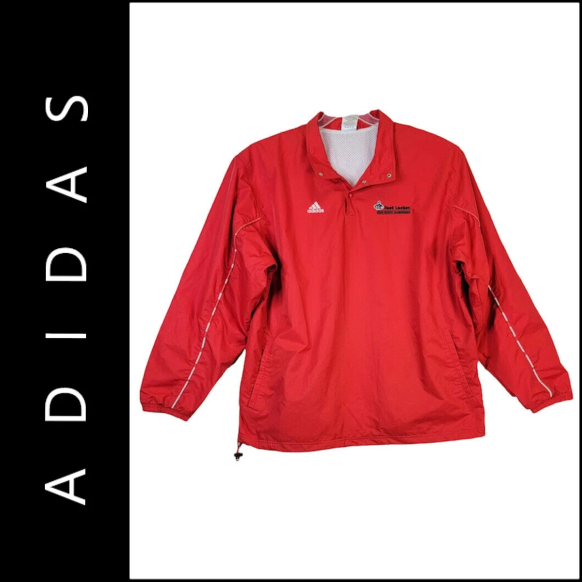 Adidas Mens Foot Locker Logo Zipper Jacket Sweatshirt Size 2xl XXL Red