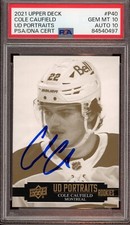 2021 Upper Deck #P40 Cole Caufield Rookie Portraits Auto Psa GEM MINT 10/10 RC