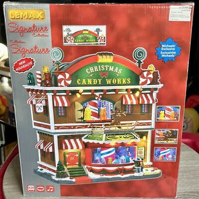 Lemax Christmas Village - Christmas Candy Works Building - Lights, Sound, Motion