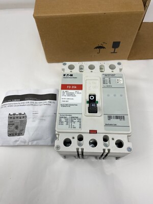 Eaton Cutler-Hammer FD3040BP10 Molded Case Circuit Breaker 40A 600V 3-P 3-PH