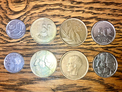 Belgium pre-euro coins set of 4