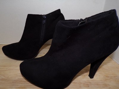 CALL IT SPRING Black Suede Ankle Boots 