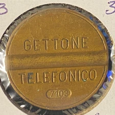 Gettone Telefonico Public Telephone Token 1971 Italy Bronze 24.5mm 7.2g #7103 VG
