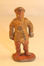 GREY IRON MILITARY OFFICER CRUDE HEAVY CAST FIGURE, ORIGINAL