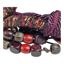 Carolyn Tanner Vintage Brown Belt Purple Cord Hippie Boho Adjustable 38" Clean