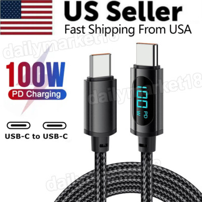 USB C to USB C Cable 100W Type-C PD Fast Charging Data Sync Cord for iPhone 1615