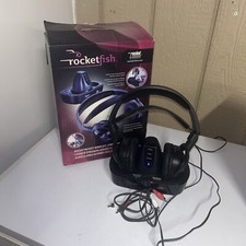 Rocketfish Digital Wireless Stereo Headphones RF-RBWHP01 Rechargeable WORKS