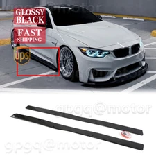 For BMW F80 M3 F82 F83 M4 2015-2020 PSM Style Gloss Black Side Skirt Extension