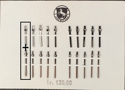 NOS Neu [ 1 Set = 2 Hände ] Wit 80 / 130 Silber 15 mm Nadel Stunde Minute