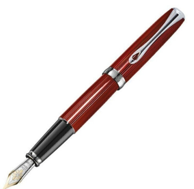 Diplomat Excellence A2 Fountain Pen, 14K Gold Nib, Magma Red, Made In Germany