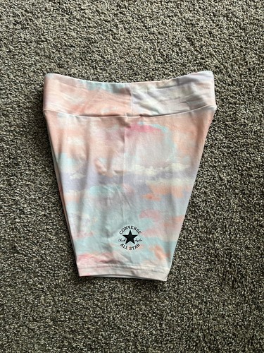 Converse All Star Biker Shorts Colorful Pastel Tie Dye Stretch Girls XL 13-15 Yr - Picture 2 of 5