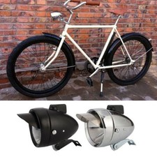 Metal Bicycle Headlight Bike Front Fog Light Retro Chrome Lamp Vintage Old