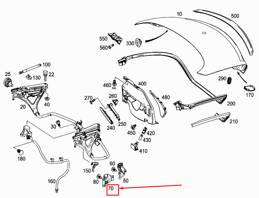 NOUVEAU MERCEDES-BENZ SLK R172 CADRE TUBULAIRE ARRIÈRE DROIT CATTRE A1727570275