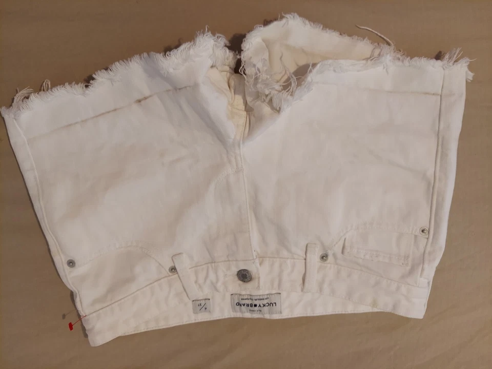 Womens Lucky Brand Denim Shorts 4 27 White Jean Stretch - Image 2 of 4