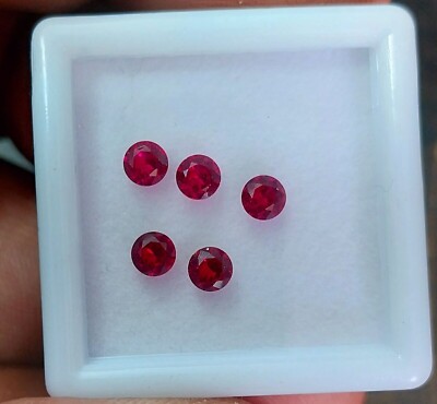 Natural Flawless Mozambique Red Ruby Loose Round Gemstone Cut 3.50 MM - 5 Pcs