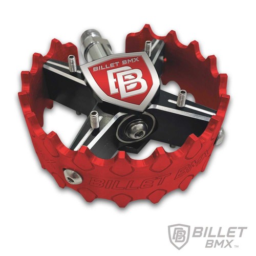 BILLET BMX SHIELD BLACKOUT PRO SERIES ROUND PEDAL SET 9/16 - Picture 2 of 8