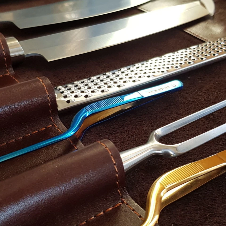 Leather Chef roll, Leather knife Roll, Gift for Chef, Knife Roll Holder - Image 3 of 3