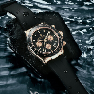 Pagani Design Orologio Uomo PD1644 Quarzo VK63, Cronografo Sportivo Con Lunetta In Ceramica, 100m Impermeabile