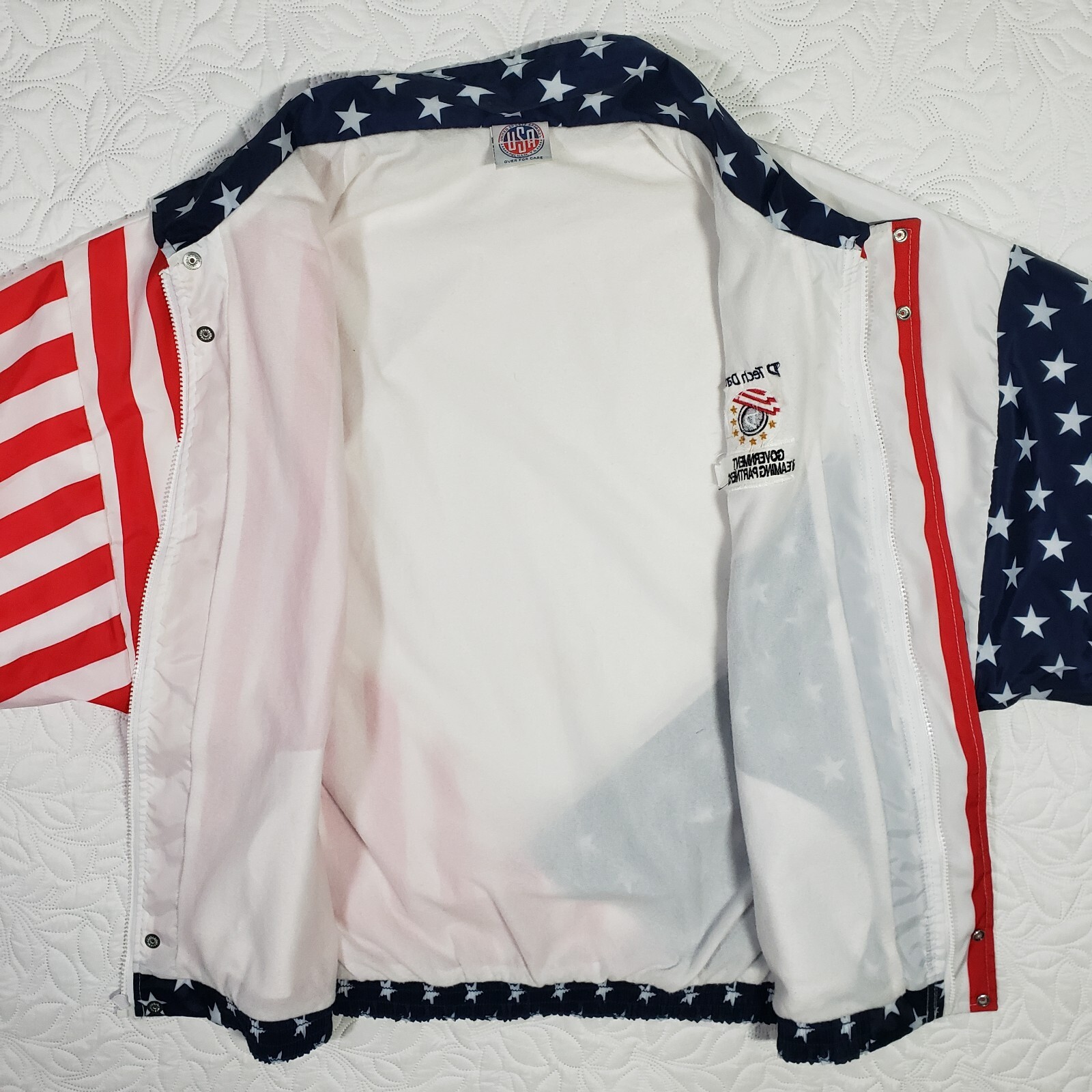 Vintage Tech Data Jacket Size Large American Flag… - image 3