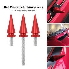 Red Fairing Windshield Windscreen Trim Bolt Screws Fit For Touring FLH 2014-2023