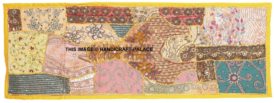 Lote de 5 piezas tapiz de retazos para colgar en la pared con cuentas bordado corredor decoración Foto 2 de 4