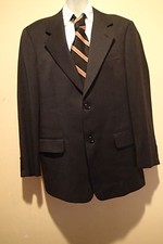 VALENTINO BLAZER, Jacket, 40 R WOOL,CHARCOAL GRAY 