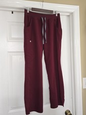 Figs Women's Size MP Kade Cargo Scrub Pants Burgundy
