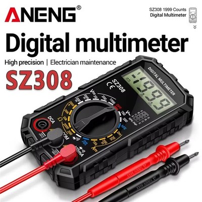 Digital Multimeter LCD Voltmeter Ammeter Ohmmeter Volt AC DC Tester Leads Meter